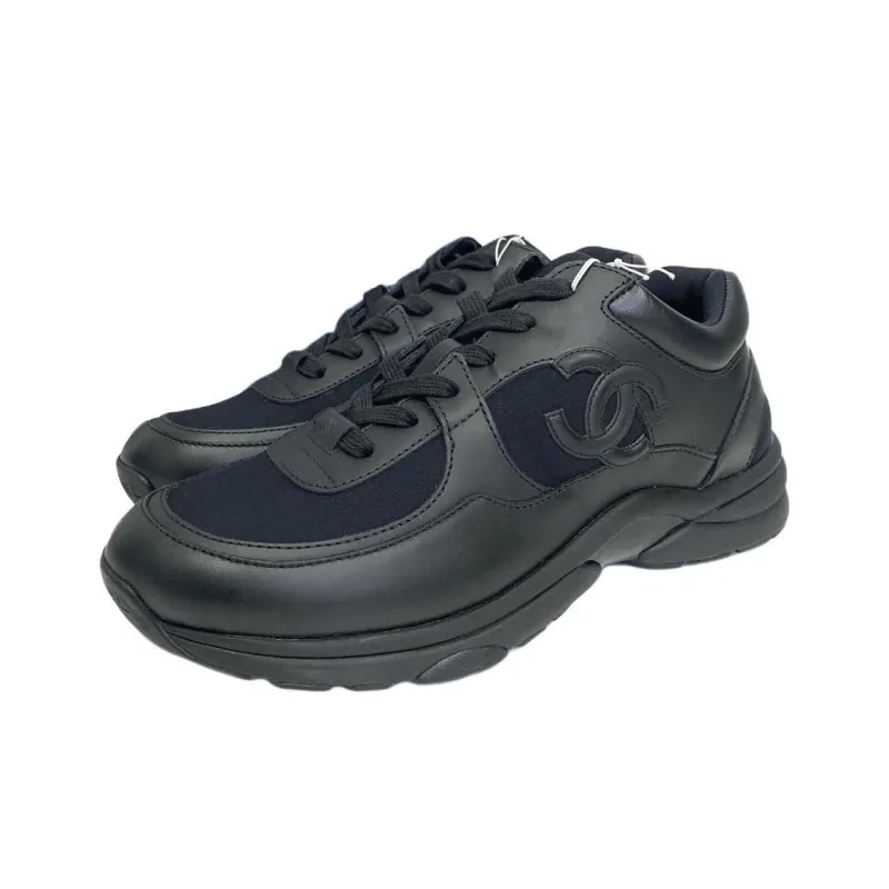 CHANEL Low Top Casual Shoes Men's Black-1