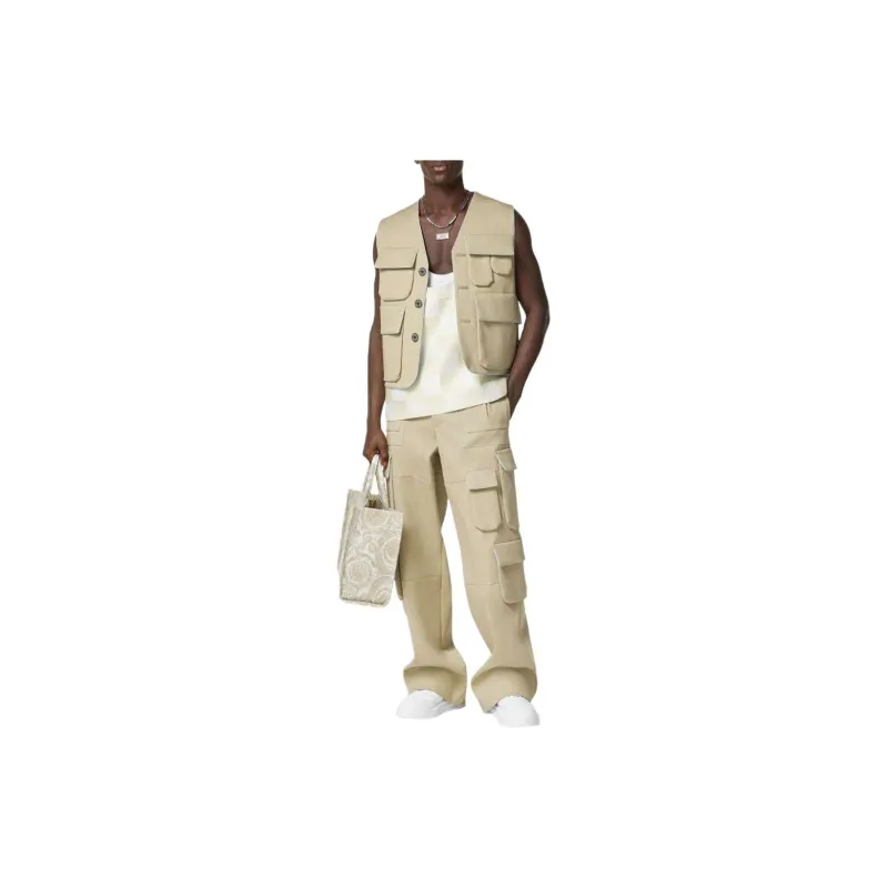 VERSACE Bonded Gabardine Cargo Vest-3