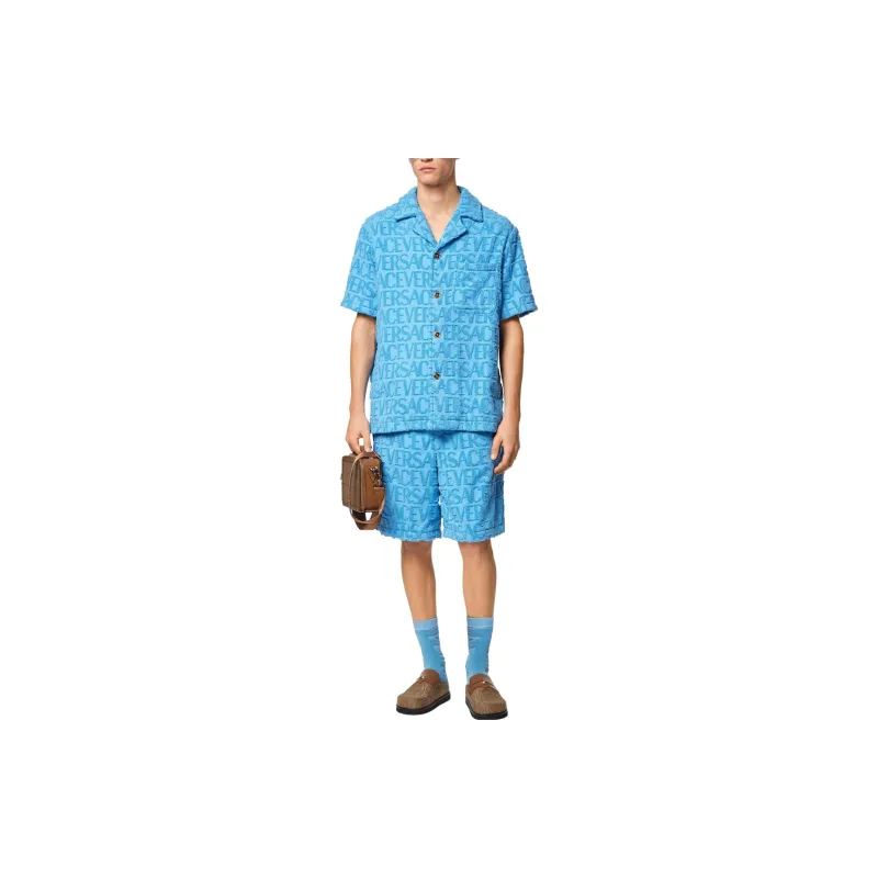 VERSACE Shirts Men Light Blue-1