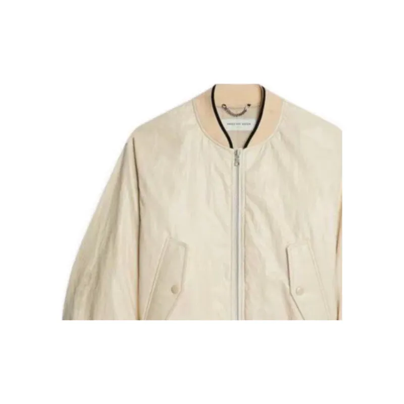 DRIES VAN NOTEN Striped Edge Drop Shoulder Bomber Jacket-3