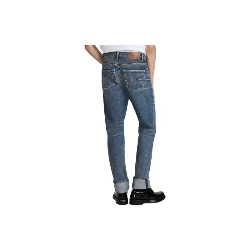 DIOR Logo Patch Straight Leg Jeans-3