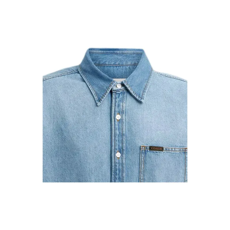 COACH Shirts Men Blue-3