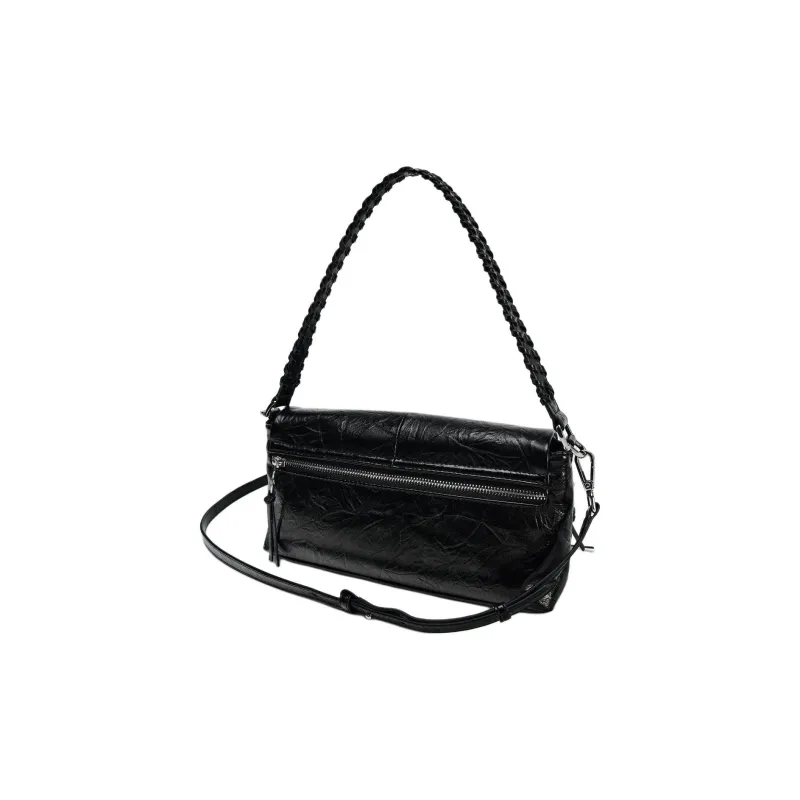 ZARA PU Shoulder Bag Trumpets Women's Black-4