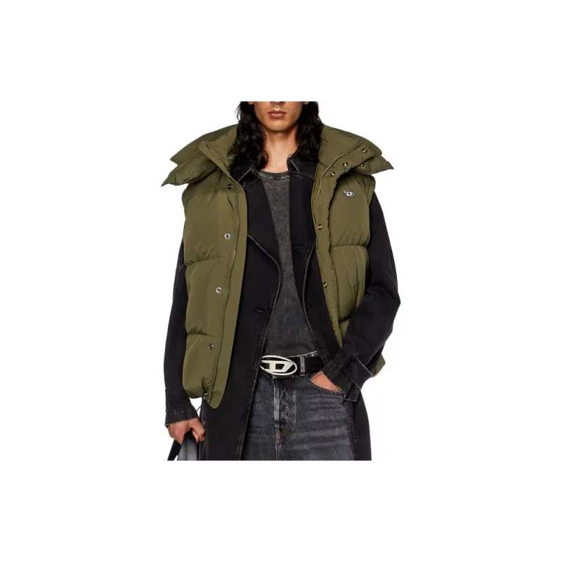 DIESEL Vests Men Olive Green-3