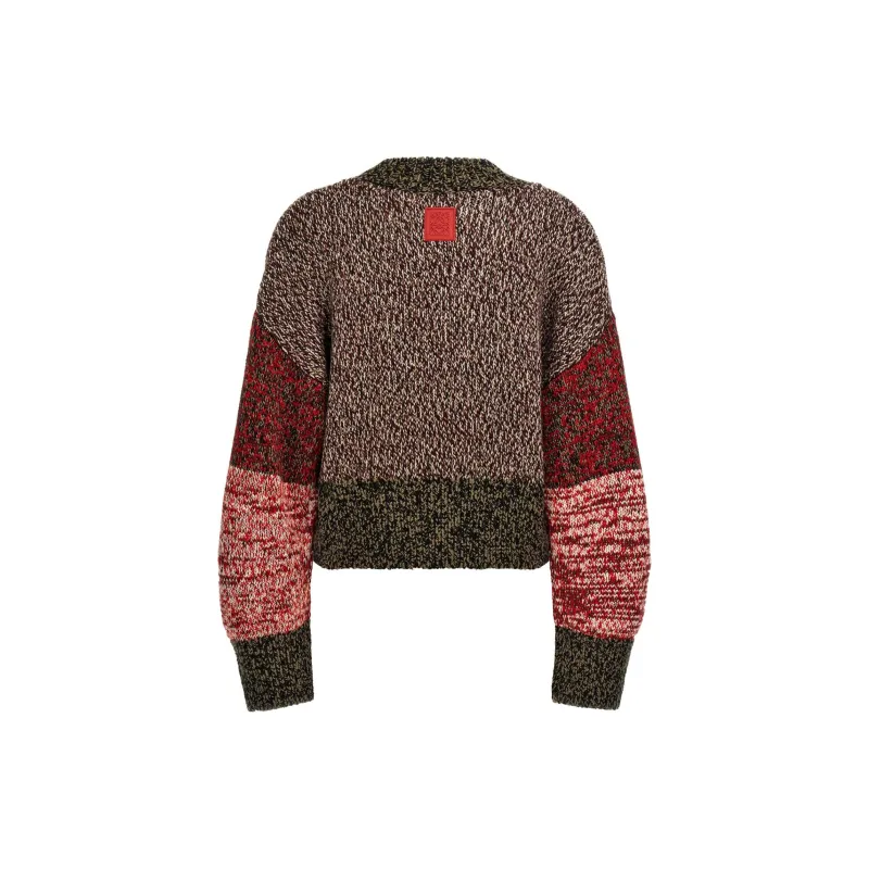 LOEWE Balloon Sleeved Crewneck Cropped Jumper-1