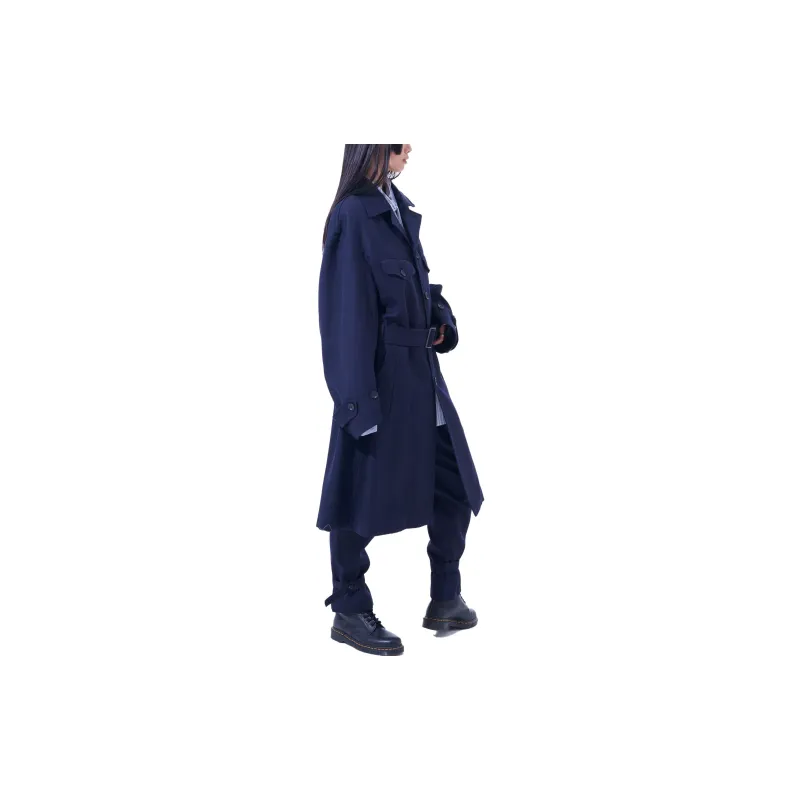 Yohji Yamamoto Coats Unisex Navy-5