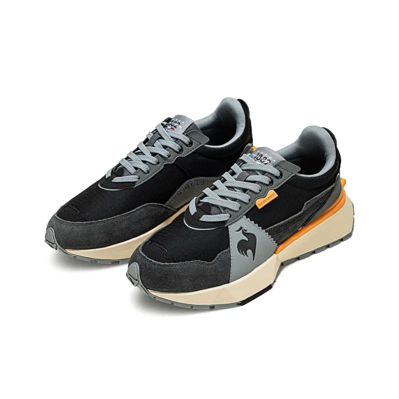 Le Coq Sportif Abrasion Resistant Low Top Casual Shoes Unisex Black Gray-2