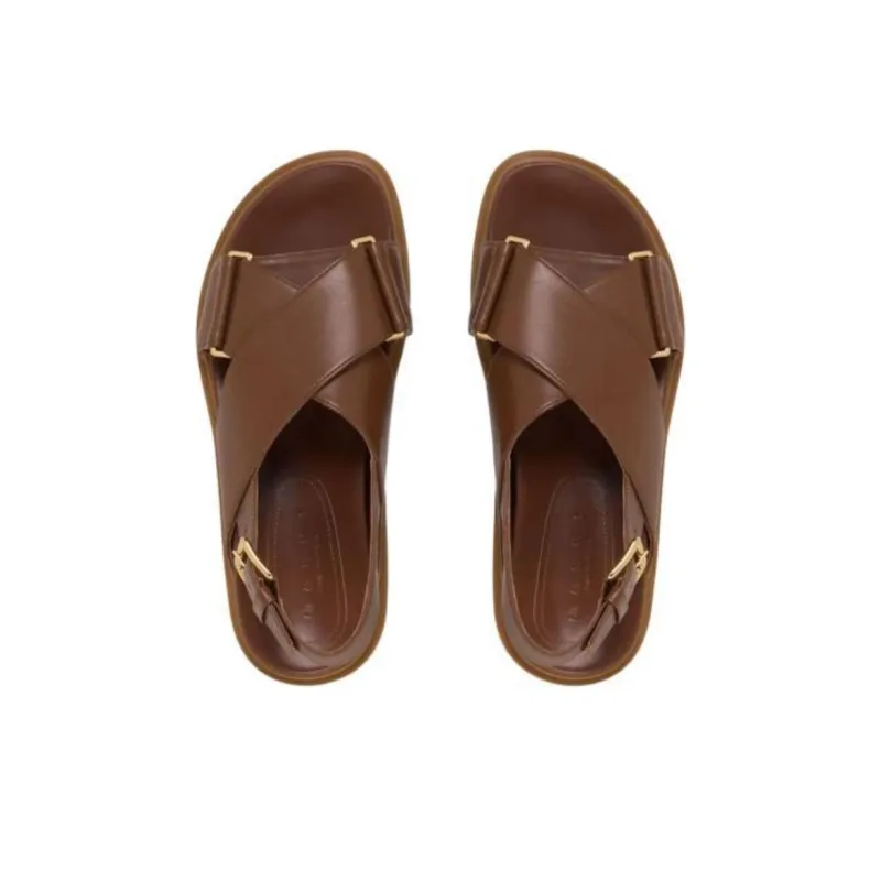MARNI Logo Embossed Buckled Sandals Women's-4