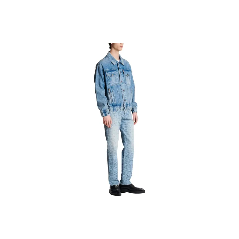 BALMAIN 70s Buttoned Long Sleeve Denim Jacket-5