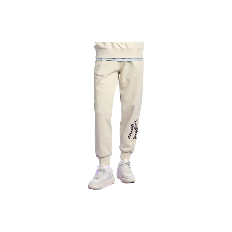 MLB Knitted Sweatpants Unisex Ivory White-3