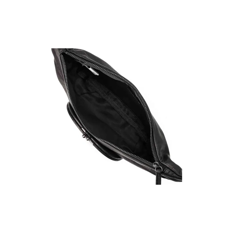 Yohji Yamamoto Cow Leather One Shoulder Crossbody Fanny Pack Men's Black-4
