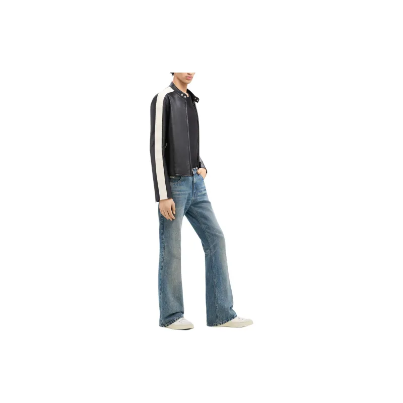 Courrèges Contrast Stripe detail Leather Jacket-4