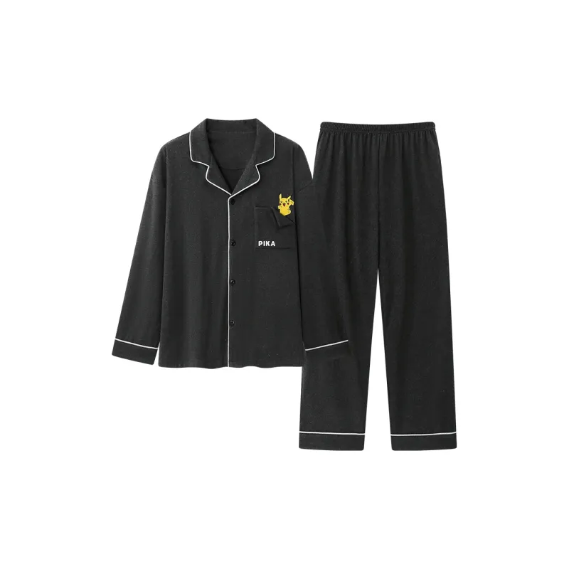 O'MESIK Pajama Set Men's Black Gray-0
