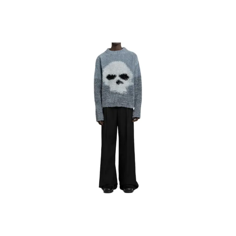 ERL Glitter Skull Intarsia Pullover-4