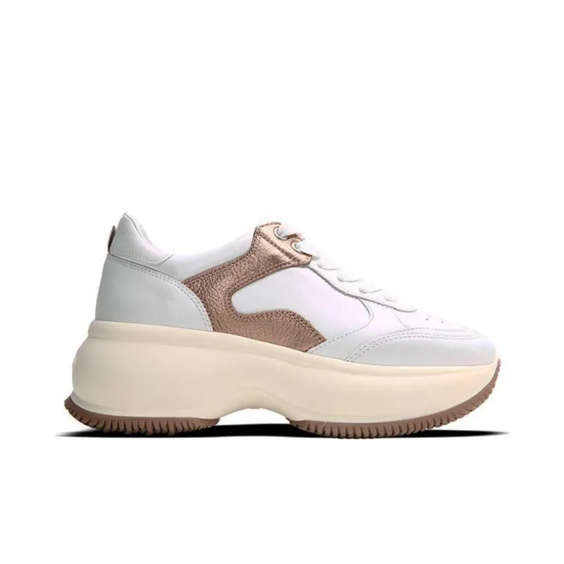 HOGAN Maxi I Active Low-Top Platform Shoes Women's White Gold-1