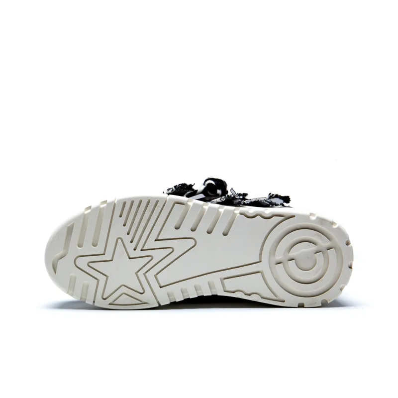 KUX Denim Mini Puffy Wear-Resistant Height Increasing Low-Top Skateboard Shoes Unisex-13