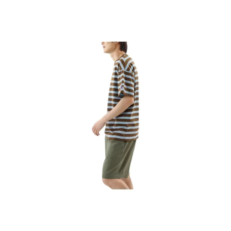 Champion Drop Shoulder Sleeve T-Shirt Men's Brown-2