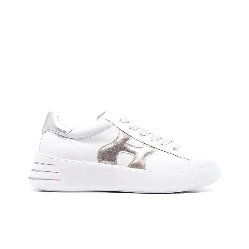 HOGAN Rebel Wear-Resistant Low-Top Casual Shoes Women's Silver Gold-1