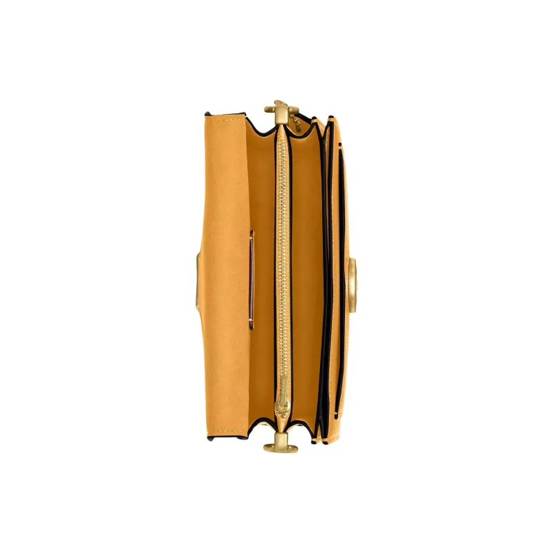 COACH Tabby Polished Pebble Leather Portable Crossbody Bag, Shoulder Bag Small Size Women's Mustard Yellow-2