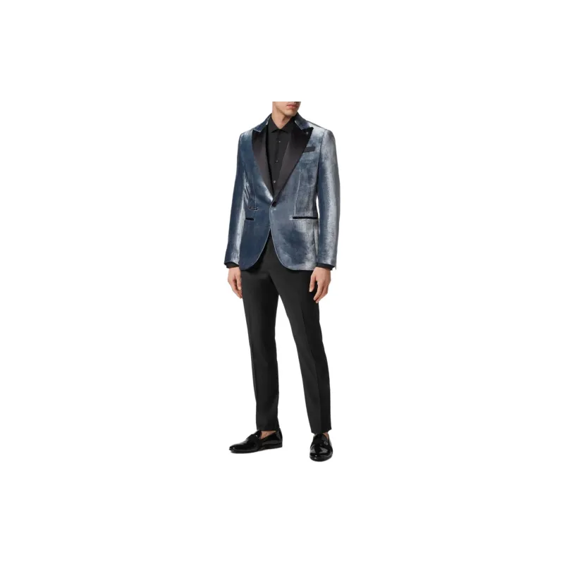 PHILIPP PLEIN Contrast lapel Velvet Blazer-1