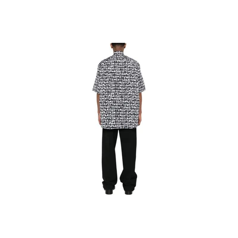 Vetements Graffiti Monogram Short Sleeve Shirt-4