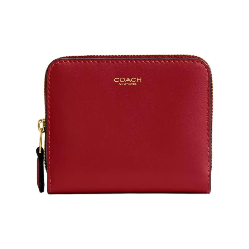 COACH Delicate Calfskin Wallet Women's Ruby-0