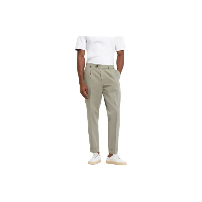 Brunello Cucinelli Pressed Crease Tapered Leg Trousers-3