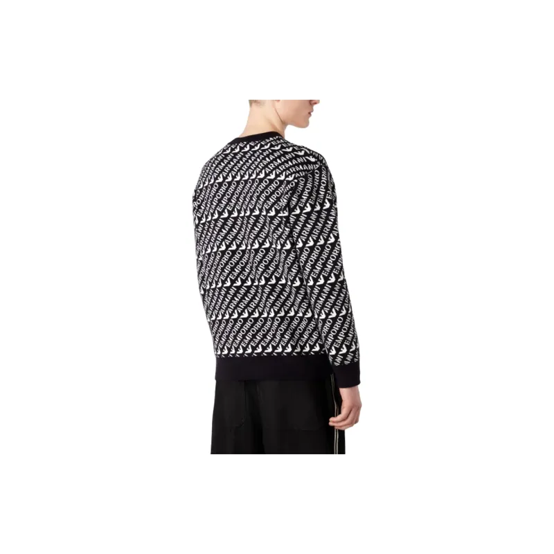 EMPORIO ARMANI Sweaters Men Navy Blue White-5