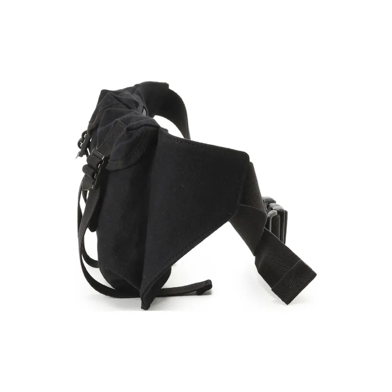 Yohji Yamamoto Linen One Shoulder Crossbody Fanny Pack Regular Men's Black-2