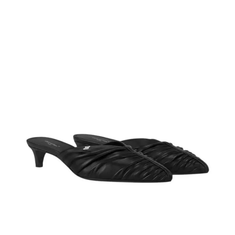 LOUIS VUITTON Closed Toe Slippers 3.5cm Women's Black-2