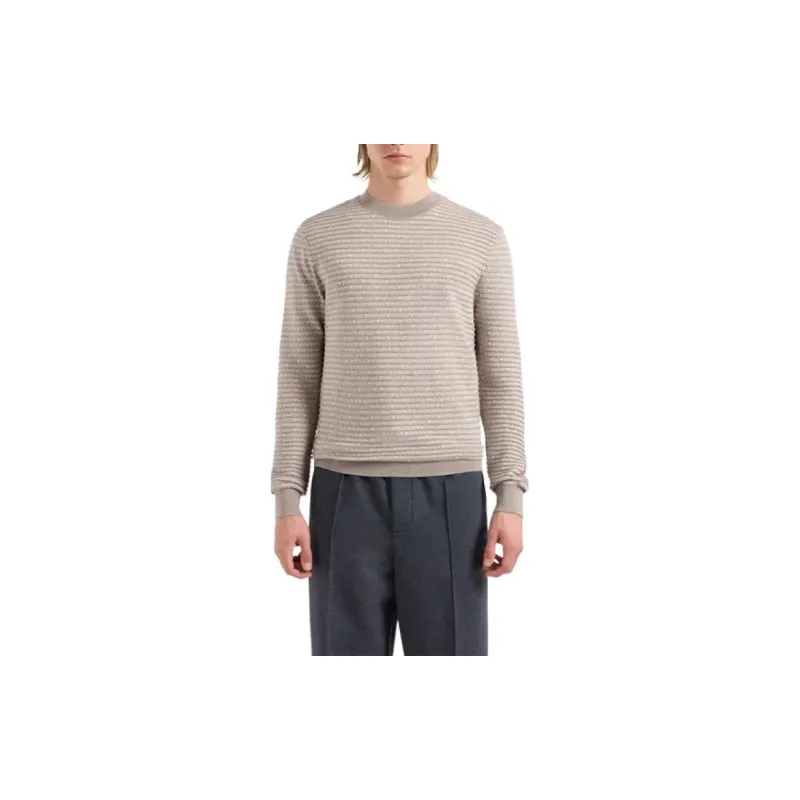 EMPORIO ARMANI Striped Ribbed Jumper-1