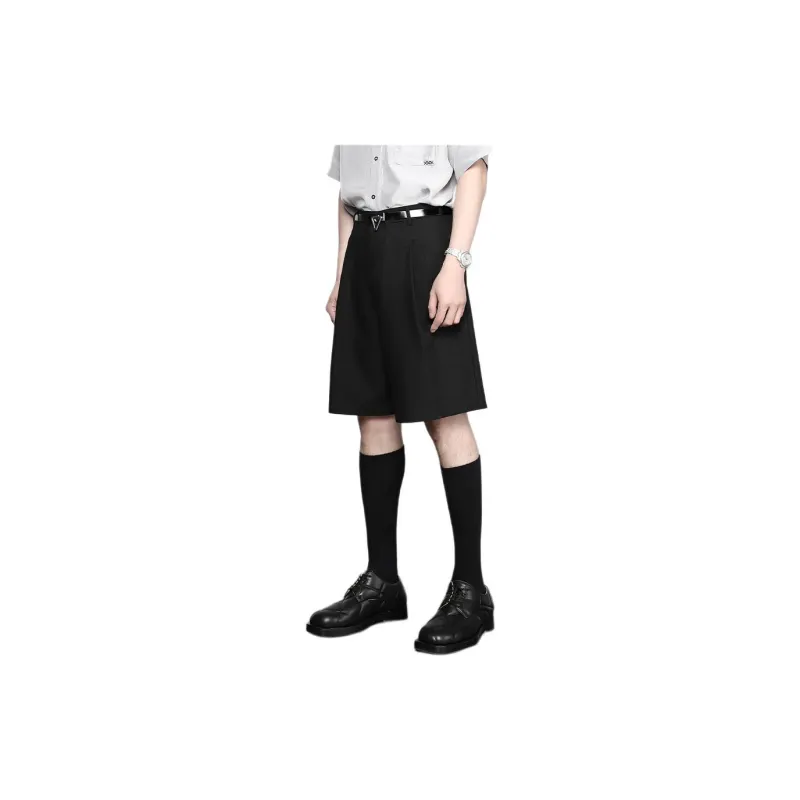 RAYSHOW Casual Shorts Men's Black-1