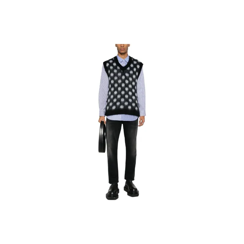 MARNI Whiskering Effect Logo Patch Jeans-1