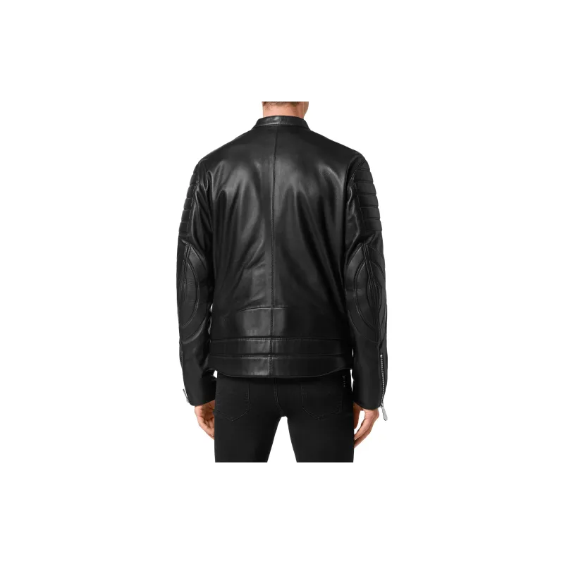 PHILIPP PLEIN Doberman print Moto Jacket-2