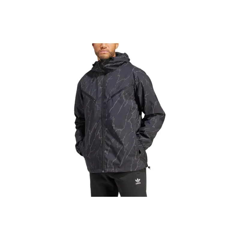 Adidas Originals Montreal Print Windbreaker Jackets Coats Men's Black-1