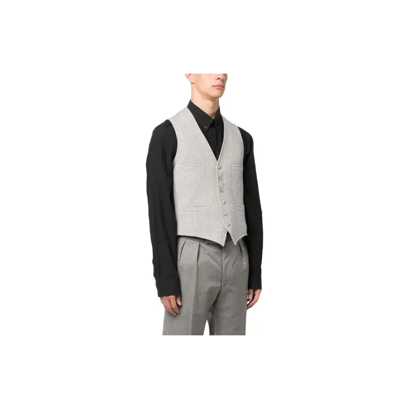 Ralph Lauren Herringbone Wool blend Waistcoat-3