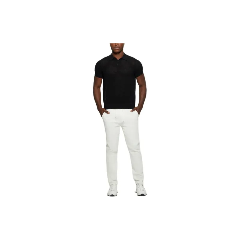 GUESS Eco Lenny Open-Stitch Polo Polo Shirt Men's Black-2