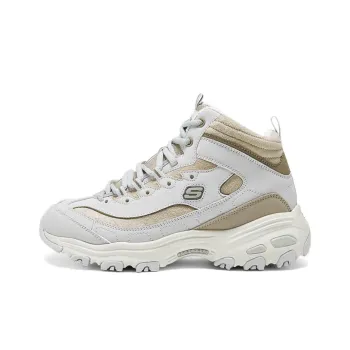 Skechers DLITES Anti Slip And Wear Resistant Breathable High Top Casual Shoes Women's Gray Black