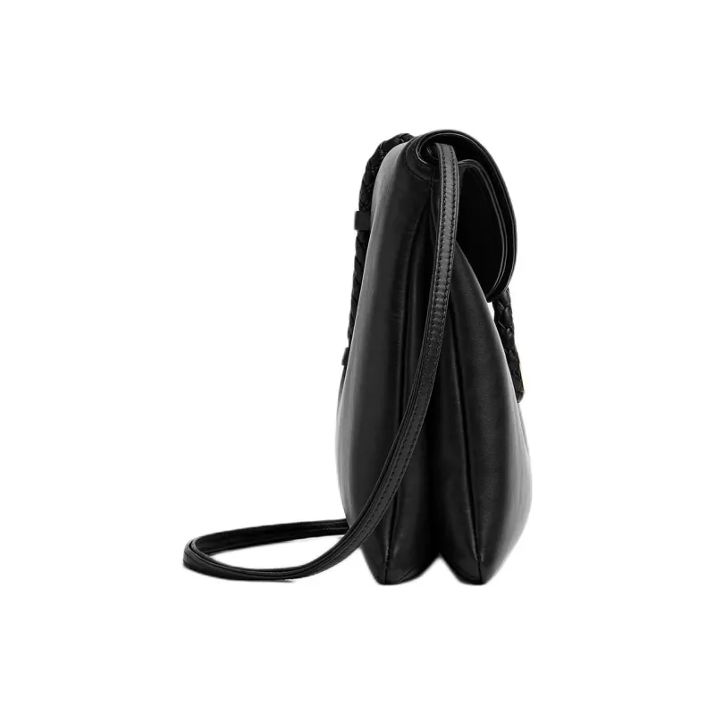 Bottega Veneta Cow Leather Shoulder Bag Crossbody Bag Medium Size Women's Black-2