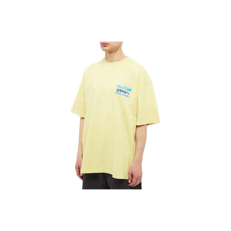 Vetements T-Shirts Men Yellow-3