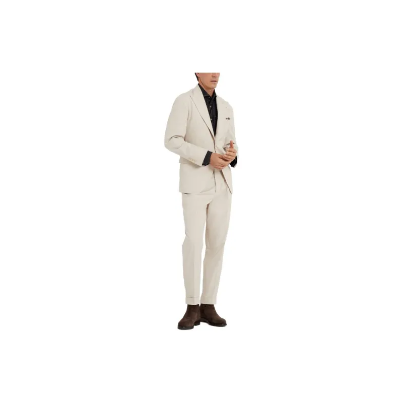 Brunello Cucinelli Pleat Detailed Tapered Leg Trousers-1