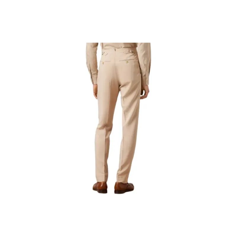 Polo Ralph Lauren Kent Handmade Silk Shantung Suit Business Suits Men's Khaki-4