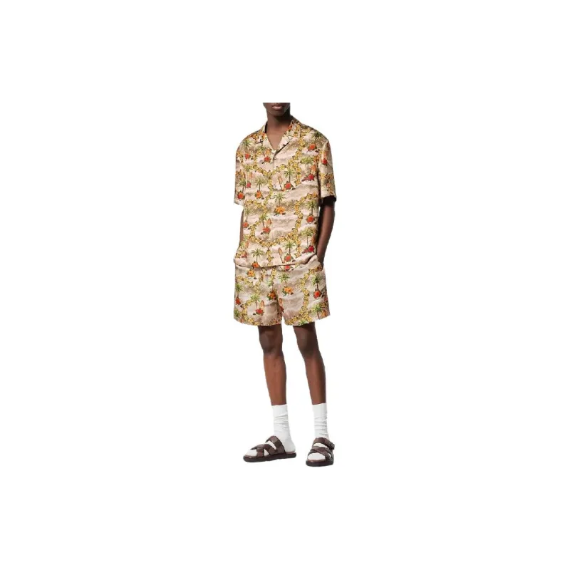 LOUIS VUITTON Monogram Short Sleeved Silk Shirt-1