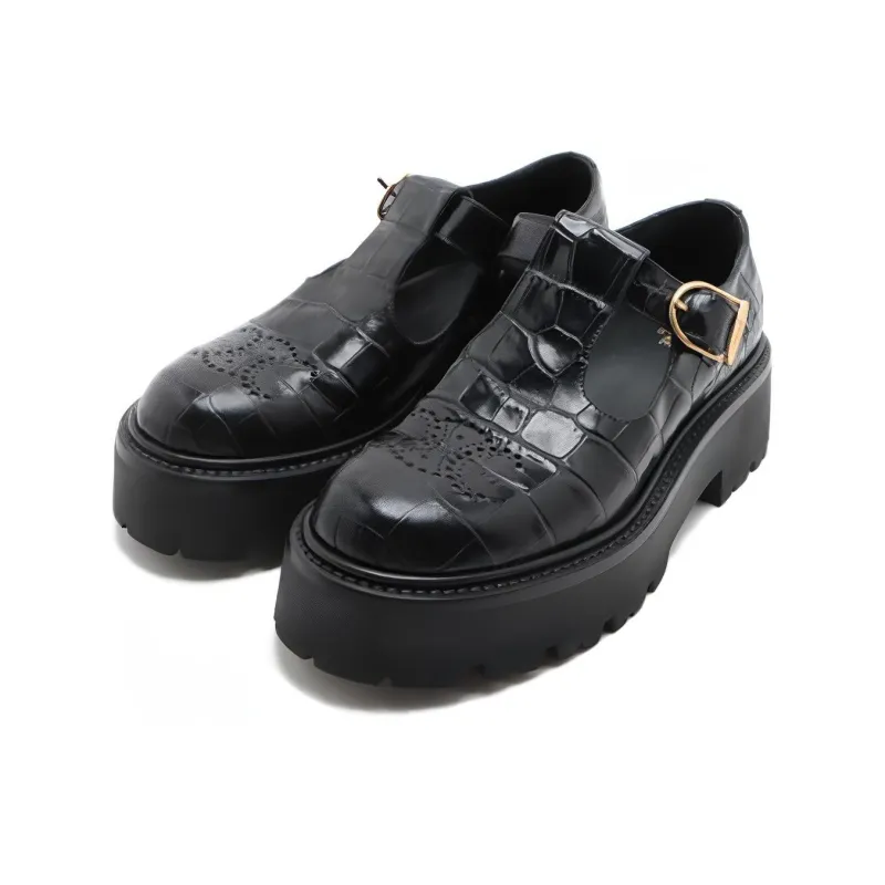 CELINE Triomphe Platform Shoes Women's Black-2