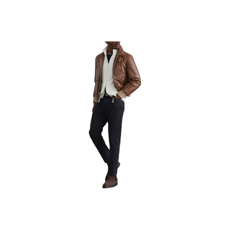 Brunello Cucinelli High Neck Knitted Zip Up Cardigan-3