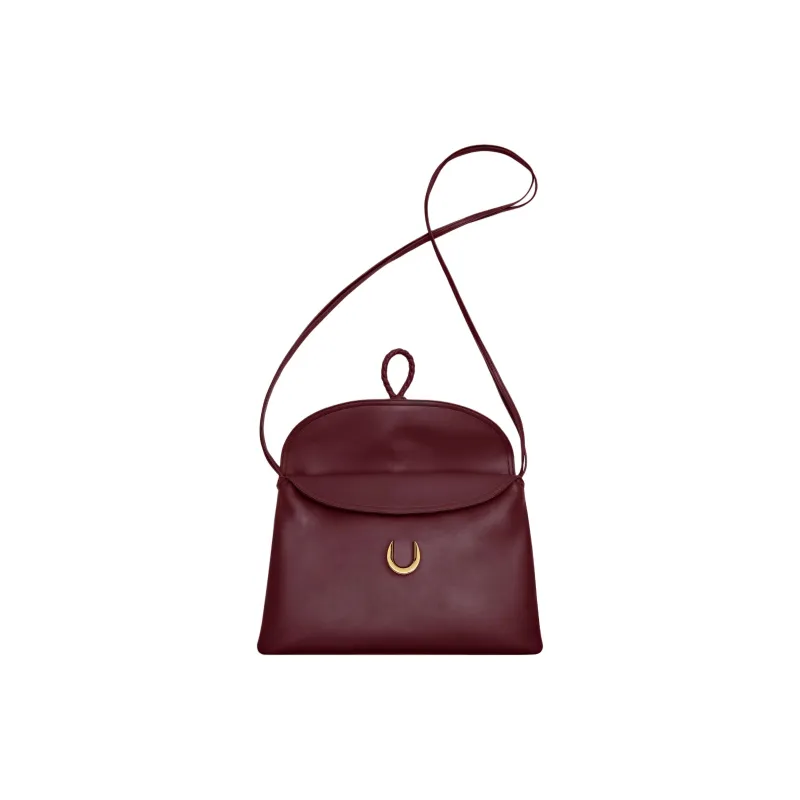 Bottega Veneta Cow Leather Shoulder Bag, Crossbody Bag Medium Size Women's Barolo Burgundy-1