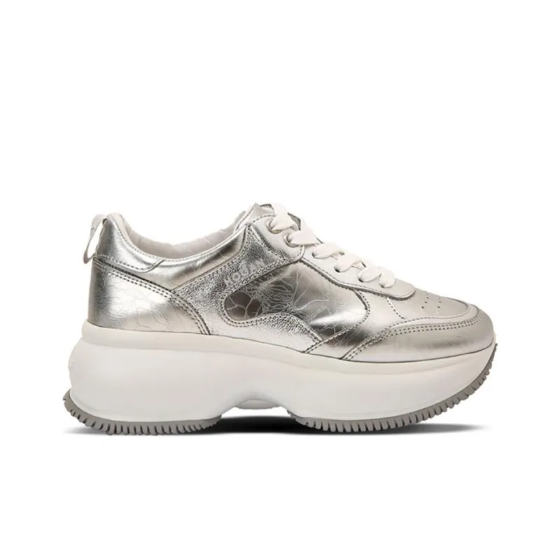 HOGAN Maxi I Active Low-Top Platform Shoes Women's Silver-1