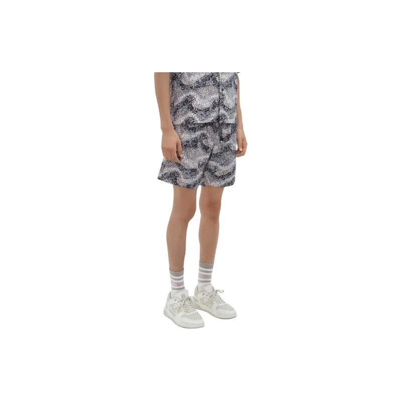 AMIRI Wavy Embellished Short Casual Shorts Men's Gray-4