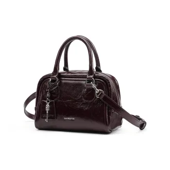 LA FESTIN Top Grain Cow Leather Boston Bag Shoulder Bag Crossbody Bag Handbag Medium Size Women's
