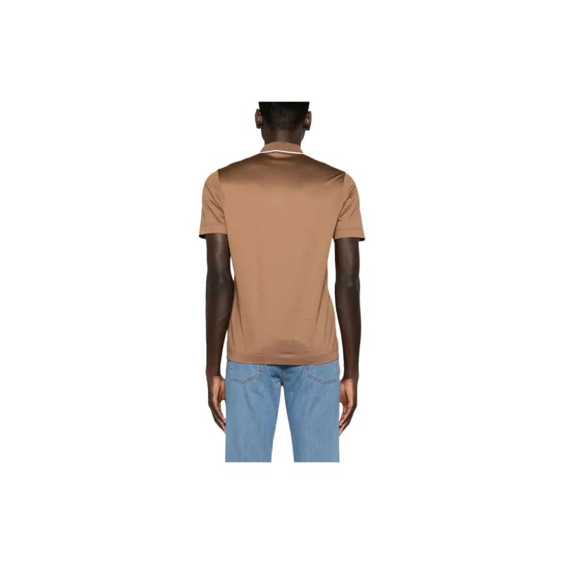 Canali Half zip Jersey Polo Shirt-2
